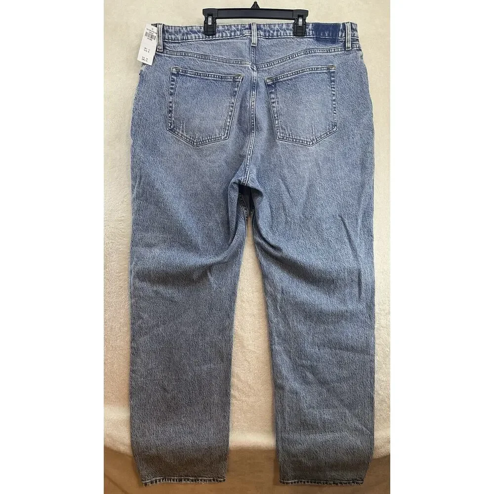 NWT Women's Abercrombie & Fitch Dad High Rise Med Wash Curve Love Jeans 18 Long